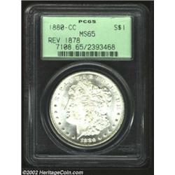 1880/79-CC S$1 Reverse of 1878 MS65 PCGS. Sharply struck and impressively preserved, this snow-white