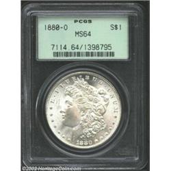 1880-O S$1 MS64 PCGS. Attractive and relatively unabraded for a near-Gem specimen. A gem representat