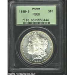 1880-S S$1 MS68 PCGS. This 1880-S Morgan Dollar is virtually pristine. It is well struck, has thick,