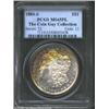 1880-S S$1 MS65 Prooflike PCGS. While the reverse has only a hint of gold coloration at the rim, the