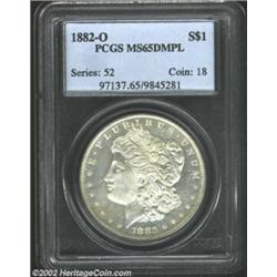 1882-O S$1 MS65 Deep Mirror Prooflike PCGS. While numerous examples are extant today of this issue i