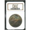 1883-CC S$1 MS65 NGC. Textured tones of deep russet-orange and blue toning reside mostly on the obve