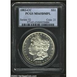 1883-CC S$1 MS65 Deep Mirror Prooflike PCGS. Obviously struck from new dies, this specimen displays.