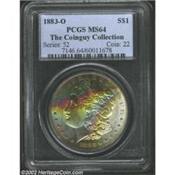 1883-O S$1 MS64 PCGS. Forcefully and originally toned in a rainbow of rich hues that run the entire.