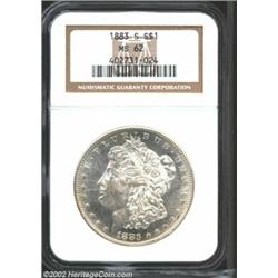 1883-S S$1 MS62 NGC. A scarce date in Uncirculated grades, this example is frosty and lustrous. Impo