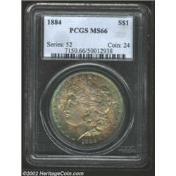 1884 S$1 MS66 PCGS. The well-struck and smooth surfaces are enveloped in a translucent curtain of so