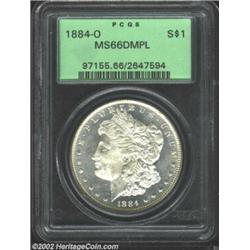 1884-O S$1 MS66 Deep Mirror Prooflike PCGS. The strike, while near-complete, shows slight softness i