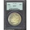 Image 1 : 1886 S$1 MS67 PCGS. Slight variegated toning on the rims of this otherwise white coin with no notice