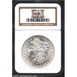 1886-O S$1 MS63 NGC. A boldly struck and lustrous example of this notorious conditional rarity. Bril