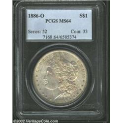 1886-O S$1 MS64 PCGS. A second MS64 1886-O Dollar is quite an amazing occurrence in one sale. Perhap