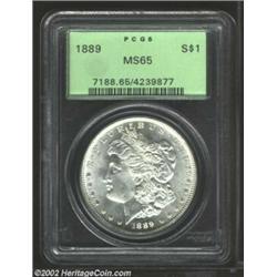 1889 S$1 MS65 PCGS. Very strongly struck with generous amounts of luster on each untoned side.From t