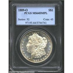 1889-O S$1 MS64 Deep Mirror Prooflike PCGS. The 1889-O is a very elusive issue with deeply mirrored.