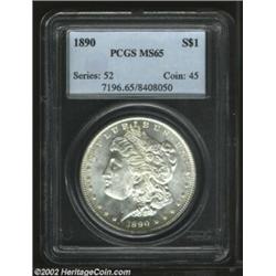 1890 S$1 MS65 PCGS. Nicely struck and wholly untoned, with generous cartwheel luster that adds consi