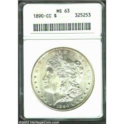 1890-CC S$1 MS63 ANACS. Mostly white with some light color near the rims on the reverse. Important n