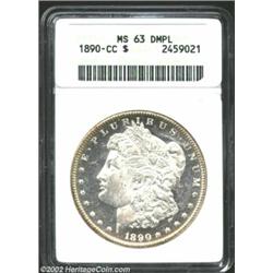 1890-CC S$1 MS63 Deep Mirror Prooflike ANACS. The mirrored fields on this specimen remain nearly dis