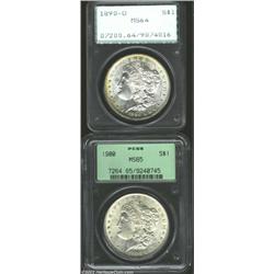 1890-O S$1 MS64 PCGS, faint golden patina is noted on the obverse periphery; and a 1900 MS65 PCGS, a