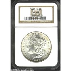 1890-S S$1 MS65 NGC. A well struck and flashy Gem. The fields are magnificently preserved, and the c