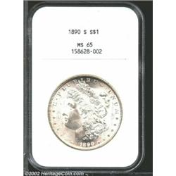 1890-S S$1 MS65 NGC. Brilliant, with full-bodied luster and only the lightest element of color at th