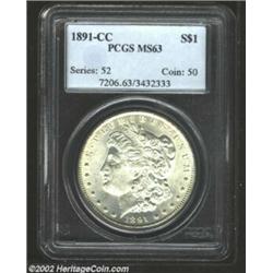1891-CC S$1 MS63 PCGS. VAM-3. Top 100 Variety. The popular (if not rare) 'Spitting Eagle' variety, s