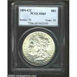 1891-CC S$1 MS63 PCGS. VAM-3. Top 100 Variety. The popular (if not rare) 'Spitting Eagle' variety, s