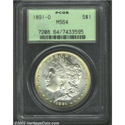 1891-O S$1 MS64 PCGS. Anxious luster waits to escape the surfaces of this near-Gem issue. Golden ton