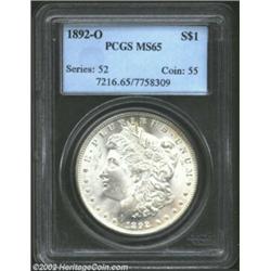 1892-O S$1 MS65 PCGS. Highly lustrous and better struck than most 1892-O Dollars, the surfaces are b