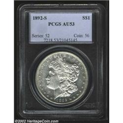 1892-S S$1 AU53 PCGS. One of several AU or finer '92-S Dollars being offered. This solid AU example.