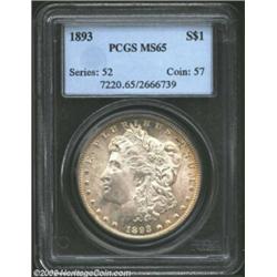 1893 S$1 MS65 PCGS. This immense auction gives the bidder the opportunity to bid on multiple example