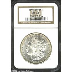 1893-CC S$1 MS63 NGC. Uncirculated '93-CC Dollars, popular as the final issue from the Carson City M