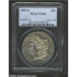 1893-S S$1 VF20 PCGS. This semi-key date specimen is sharply struck and reasonably well preserved fo