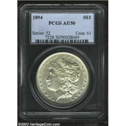 1894 S$1 AU50 PCGS. A solid circulated specimen with much of its original mint luster remaining. Imp