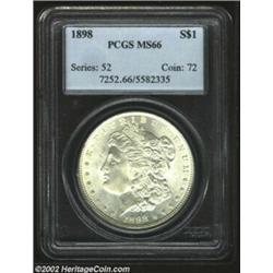 1898 S$1 MS66 PCGS. Well struck with highly lustrous, virtually pristine surfaces, that are vibrant.