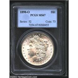 1898-O S$1 MS67 PCGS. A lustrous and needle-sharp Superb Gem that has gorgeously preserved surfaces.