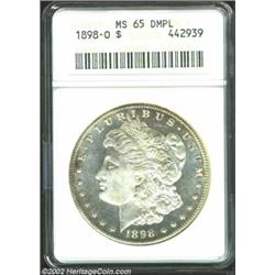 1898-O S$1 MS65 Deep Mirror Prooflike ANACS. Traces of color about the rim do not intrude into the d