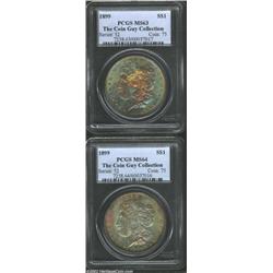 1899 S$1 MS63 PCGS, Ex: The Coin Guy Collection, turquoise-green, yellow, orange, and violet iridesc