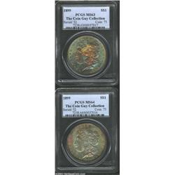 1899 S$1 MS63 PCGS, Ex: The Coin Guy Collection, turquoise-green, yellow, orange, and violet iridesc