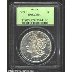 1899-S S$1 MS63 Deep Mirror Prooflike PCGS. An attractive Morgan Dollar with a good strike and flash