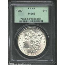 1900 S$1 MS66 PCGS. Hints of toning are noted on the reverse of this nearly blast white specimen.Fro