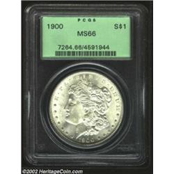 1900 S$1 MS66 PCGS. A pristine, satiny specimen that is very well struck and possesses an abundance.