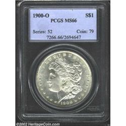 1900-O S$1 MS66 PCGS. A fully white example boasting a near full strike and a virtual absence of sur