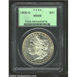 1900-O S$1 MS66 PCGS. Satiny, completely defined surfaces, which are semi-prooflike and nearly flawl