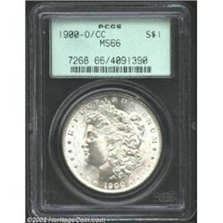 1900-O/CC S$1 MS66 PCGS. VAM-12. The outline of the partially effaced Carson City mintmark is obviou