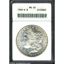 1900-S S$1 MS65 ANACS. Dazzling cartwheel luster dominates each side as the coin is turned under a l