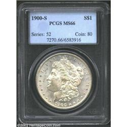 1900-S S$1 MS66 PCGS. This lustrous example is almost completely free of distracting abrasions, and.