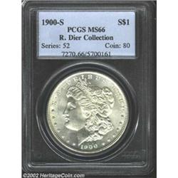 1900-S S$1 MS66 PCGS. R. Dier Collection. Untoned with an intense, satiny sheen and definition over.