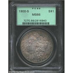 1900-S S$1 MS66 PCGS. This richly toned Morgan Dollar comes to us graded in an older PCGS holder wit