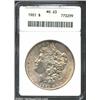 Image 1 : 1901 S$1 MS63 ANACS. Finely speckled golden-gray patina across the obverse gives this example a diff