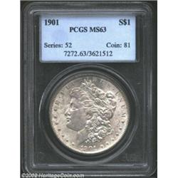 1901 S$1 MS63 PCGS. This conditionally rare issue is very seldom seen in any Mint State grade at all