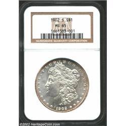 1902-S S$1 MS65 NGC. Uniformly brilliant with hints of gold at the peripheries of the obverse and ri