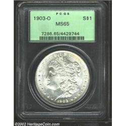 1903-O S$1 MS65 PCGS. Boldly struck with bright satiny luster and brilliant surfaces. Very clean ove